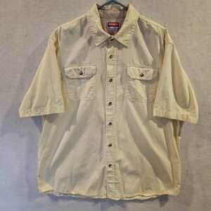 Wrangler Men's Yellow Short Sleeve Shirt Size XL